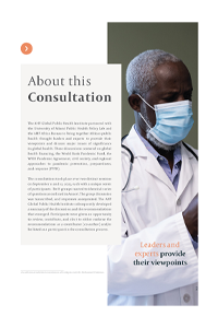 Página editorial con texto explicativo y fotografía de una persona con bata médica y mascarilla en un entorno clínico.