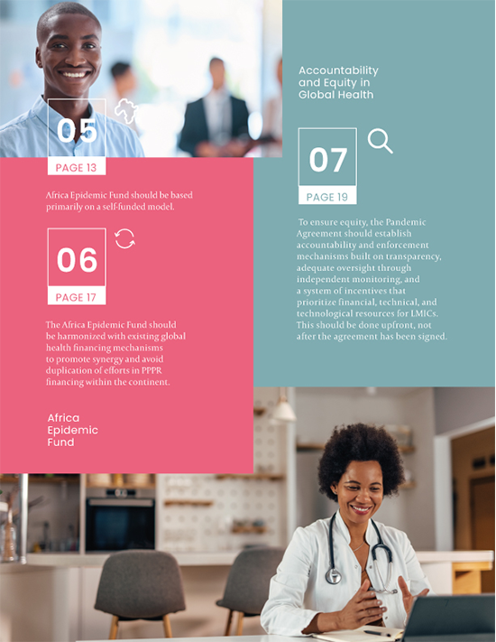 Diseño editorial con bloques de color, numeración destacada y fotografías pequeñas que organizan información institucional.